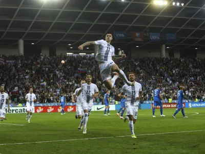 Benjamin &Scaron;e&scaron;ko- 14.10.2023 &ndash; nogomet - Slovenija &ndash; Finska, kvalifikacije za EP 2024, 7. krog:skupina H //FOTO: Luka Cjuha