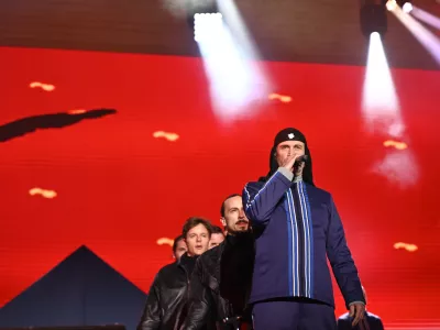 Laibach- 21.02.2023 &ndash; Kranjska Gora - otvoritvena slovesnost 43. svetovnega prvenstva v nordijskem smučanju PLANICA 2023 - največji &scaron;portni dogodek v zgodovini Slovenije, //FOTO: Nik Erik Neubauer