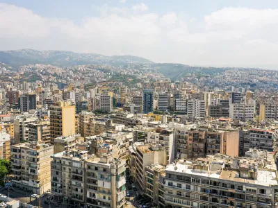 FILE PHOTO: A view shows residential buildings in Beirut, Lebanon August 20, 2021. Picture taken August 20, 2021. Picture taken with a drone. REUTERS/Issam Abdallah/File Photo