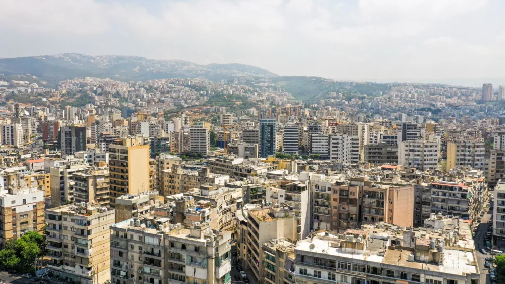 FILE PHOTO: A view shows residential buildings in Beirut, Lebanon August 20, 2021. Picture taken August 20, 2021. Picture taken with a drone. REUTERS/Issam Abdallah/File Photo
