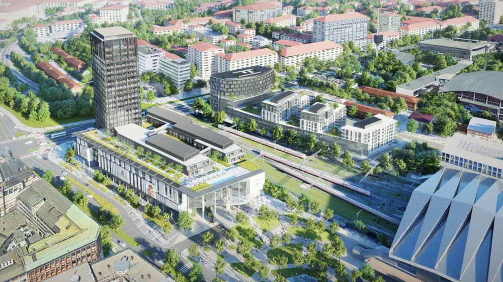 Emonika, nova železni&scaron;ka postaja, avtobusna postaja