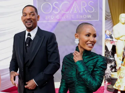 FILE PHOTO: Will Smith and Jada Pinkett Smith pose on the red carpet during the Oscars arrivals at the 94th Academy Awards in Hollywood, Los Angeles, California, U.S., March 27, 2022. REUTERS/Mike Blake/File Photo