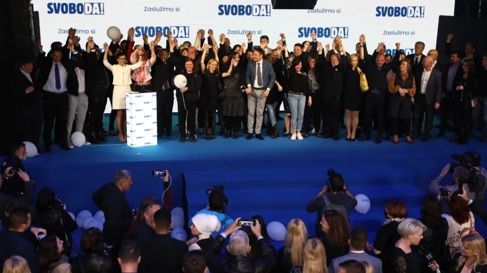 Volilni &scaron;tab Gibanje SVOBODA<br><br>- 24.04.2022 &ndash; Parlamentarne volitve 2022 - Volitve devetega sklica Državnega zbora Republike Slovenije - druge redne državnozborske volitve po letu 2008 <br><br><br>//FOTO: Luka Cjuha