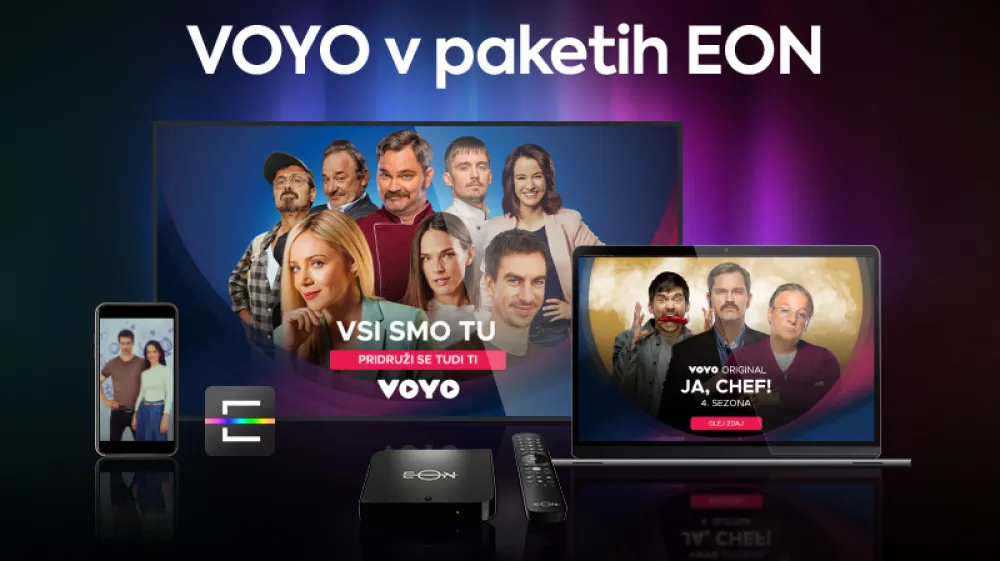 <br><br><br>Telekomunikacijski operater Telemach bo do začetka julija uvedel veliko novost in v svoje pakete EON dodal video na zahtevo VOYO. Zabava za vso družino z najbolj&scaron;o domačo produkcijo bo tako starim in novim uporabnikom v paketih EON na voljo z le nekaj kliki na katerikoli napravi. Prav tako pa so pri Telemachu že aprila v paketih EON povi&scaron;ali tudi internetno hitrost in tako postali ponudnik z najvi&scaron;jo hitrostjo v Sloveniji, s čimer sledijo svoji viziji izbolj&scaron;evanja uporabni&scaron;ke izku&scaron;nje.