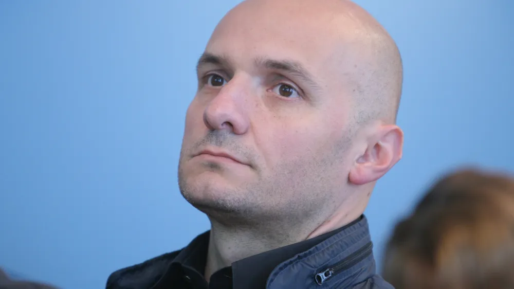 Branko Čakarmi, programski direktor Pro Plus- Javna tribuna o novem medijskem zakonu, organiziral Mednarodni medijski center IMC v sodelovanju s Sindikatom novinarjev Slovenije,///FOTO: Luka Cjuha