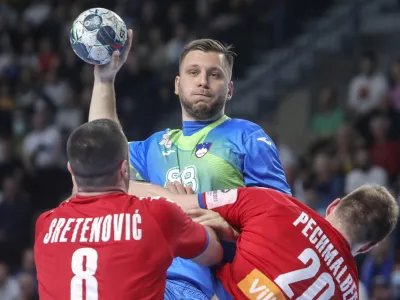 Aleks Vlah - 13.04.2022 &ndash; mo&scaron;ki rokomet &ndash; Slovenija: Srbija, kvalifikacije za SP 2023, prva tekma: /FOTO: Jaka Gasar