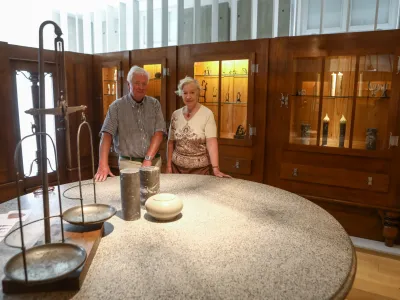 23.06.2022 - Andreja in Rok Freyerja na razstavi Plečnikova LectarijaFOTO: Luka Cjuha