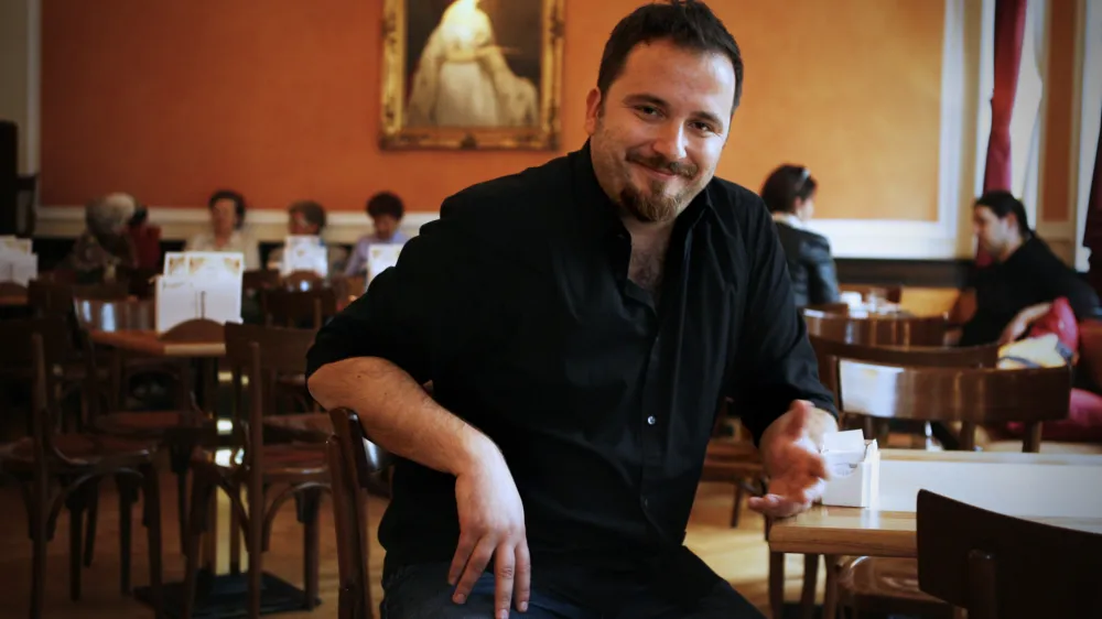 Matevž Luzar, režiser filma Srečen za umret, ki je dobil nagrado občinstva na Festivalu slovenskega filma 2012.//FOTO: Bojan Velikonja