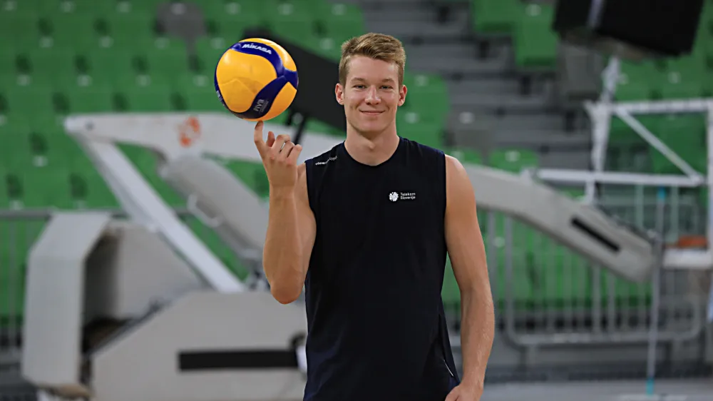 Ljubljana. Stožice. Mo&scaron;ka odbojkarska reprezentanca..Rok Možič...FotoRobert Balen