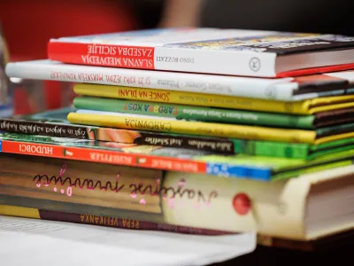 Ljubljana, knjigarna Konzorcij.<br>Predstavitev novih izdaj leposlovja za otroke Mladinske knjige.