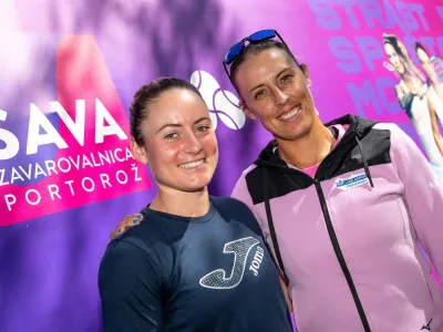 Tamara Zidan&scaron;ek in Andreja Klepač sta v Portorožu dobro razpoloženi. F Sportida