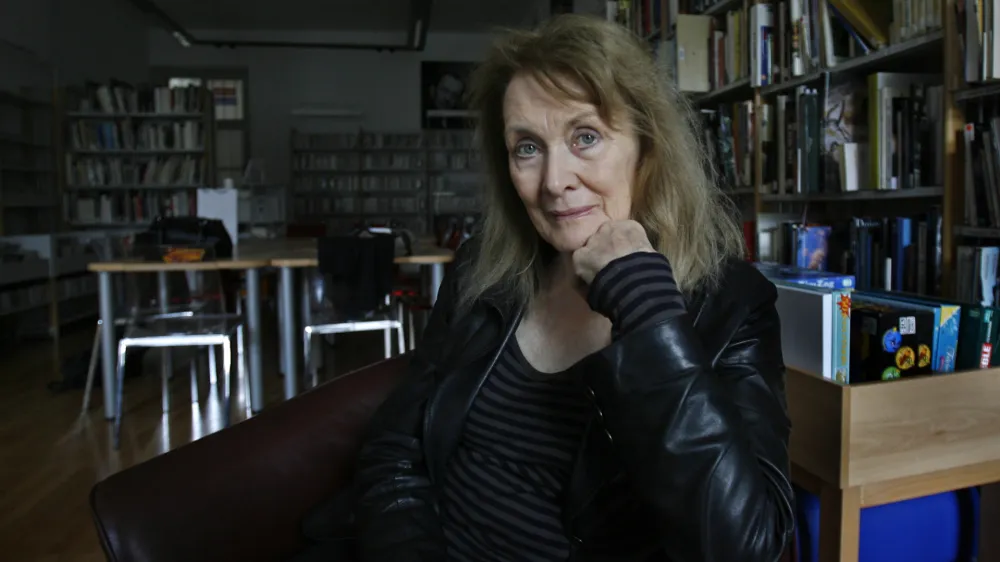 Annie Ernaux, francoska pisateljica ob prevodu njene knjige Leta (Les Ann&eacute;es).//FOTO: Matej Pov&scaron;e 