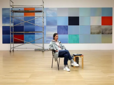 slikarka Nika Zupančič<br><br>- 28.09.2022 - Moderna galerija - razstava Momental&ndash;mente: žive slike,<br><br>//FOTO: Tomaž Skale<br>