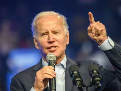 05 November 2022, US, Philadelphia: US&nbsp;President Joe Biden speaks during a rally with former President Barack Obama, Democratic candidate for US Senator John Fetterman, and Democratic candidate for Governor Josh Shapiro at the Liacouras Center, ahead of the 2022 United States midterm elections held on 08 November 2022. Photo: Ricky Fitchett/ZUMA Press Wire/dpa