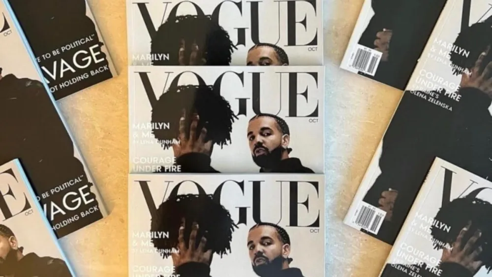Ponarejena naslovnica revije Vogue, zaradi katere sta se Drake in 21 Savage zna&scaron;la v težavah. F instagram