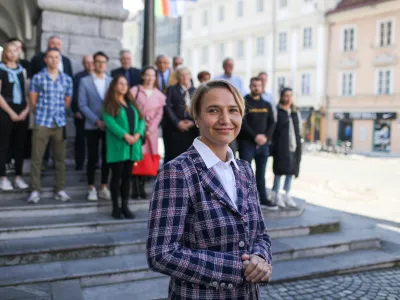 dr. Tina Bregant, kandidatka za ljubljansko županjo - 18.10.2022 - Lokalne volitve 2022 - predstavitev skupne kandidatke SLS in stranke Na&scaron;a dežela za županjo Mestne občine Ljubljana //FOTO: Bojan Velikonja