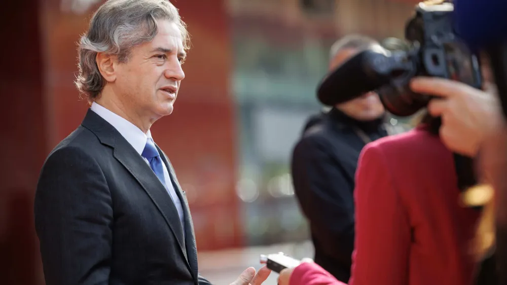 Albanija, Tirana.<br>Obisk predsednika vlade Roberta Goloba v Tirani.<br>Izjava za medije predsednika vlade Roberta Goloba.