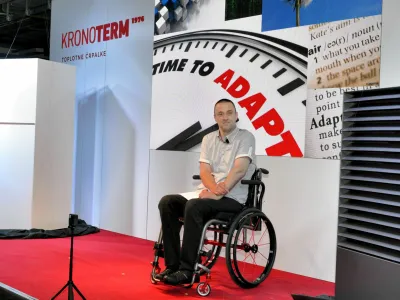 Bogdan Kronov&scaron;ek, direktor podjetja Kronoterm, na predstavitvi toplotne črpalke adapt. F Kronoterm