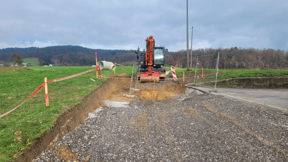 Ljubljančan je za gradnjo na Dolni&scaron;ki cesti izvedele &scaron;ele, ko je tam zagledal stroje in zapičene količke. Foto: Bralec