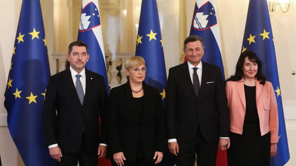 dosedanji predsednik republike Borut Pahor s partnerico Tanjo Pečar.nova predsednica republike Nata&scaron;a Pirc Musar z možem Ale&scaron;em Musarjem- 23.12.2022 - primopredaja poslov med odhajajočim predsednikom republike Borutom Pahorjem in novo predsednico republike Nata&scaron;o Pirc Musar. //FOTO: Bojan Velikonja