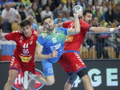 Blaž Janc - 13.04.2022 &ndash; mo&scaron;ki rokomet &ndash; Slovenija: Srbija, kvalifikacije za SP 2023, prva tekma: /FOTO: Jaka Gasar