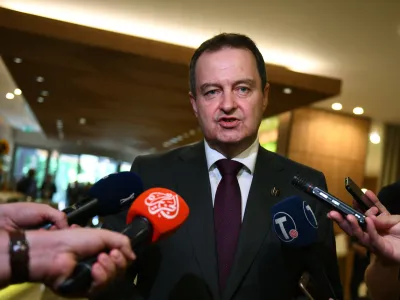 Bled, Rikli Balance Hotel.<br>Panel z naslovom Zahodni Balkan - pot v Evropo in demokracijo ter skupna odgovornos<br>Srbski zunanji minister Ivica Dacic.