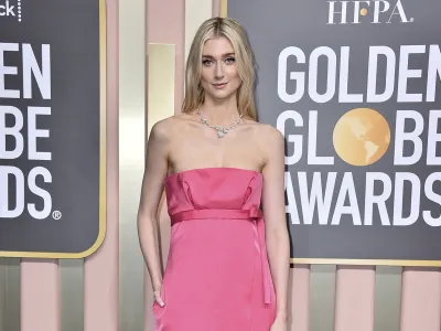 Elizabeth Debicki arrives at the 80th annual Golden Globe Awards at the Beverly Hilton Hotel on Tuesday, Jan. 10, 2023, in Beverly Hills, Calif. (Photo by Jordan Strauss/Invision/AP)