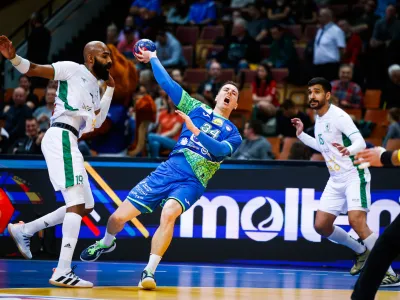 Slovenia vs Saudi Arabia, IHF 2023 Men's World Championship - POLAND, SWEDEN, Katowice, 12.01.2023, Mandatory Credit &copy; Anze Malovrh / kolektiff slovenija savdska arabija rokomet rok ovniček