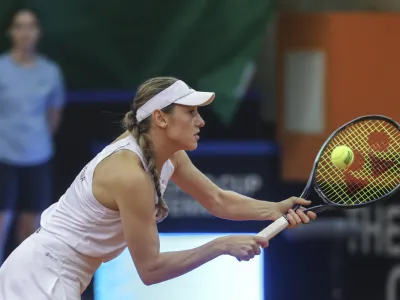 Kaja Juvan- 11.11.2022 &ndash; tenis &ndash; Slovenija: Kitajska, pokal Billie Jean King, ženske, polfinale kvalifikacij za zaključni turnir svetovne skupine: //FOTO: Jaka Gasar