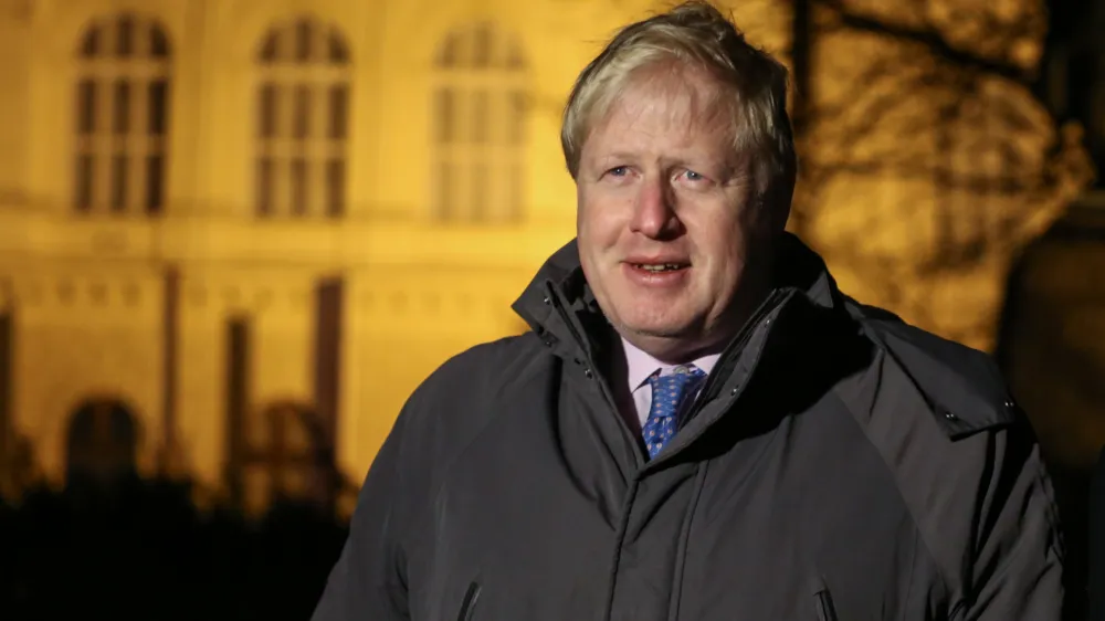 britanski zunanji minister Boris Johnson - 11.01.2017 - obisk ministra za zunanje zadeve Združenega kraljestva Velike Britanije in Severne Irske Borisa Johnsona v Sloveniji ob počastitvi 25. obletnice priznanja na&scaron;e države s strani Združenega kraljestva.   //FOTO: Luka Cjuha..