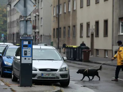 - 9.10.2013 - Parkomat - Medvedova ulica v Ljubljani - parkiranje - parkirni avtomat - ljubljanski mestni promet //FOTO: Luka Cjuha