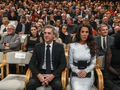 premier Robert Golobin Tina Gaber7.02.2023 - osrednja državna slovesnost na predvečer kulturnega praznika s podelitvijo Pre&scaron;ernovih nagrad in nagrad Pre&scaron;ernovega sklada, na kateri bo slavnostni govornik predsednik upravnega odbora Pre&scaron;ernovega sklada FOTO: Luka Cjuha