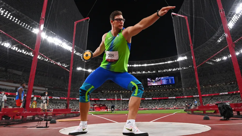 Tokyo 2020 Olympics - Athletics - Men's Discus Throw - Final - OLS - Olympic Stadium, Tokyo, Japan - July 31, 2021. Kristjan Ceh of Slovenia in action REUTERS/Dylan Martinez