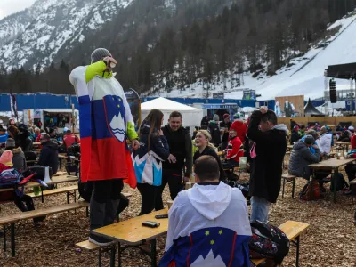 - Planica vzdu&scaron;je podnevi.- 25.02.2023 - 43. Svetovno prvenstvo v nordijskem smučanju PLANICA 2023 - največji &scaron;portni dogodek v zgodovini Slovenije, //FOTO: Bojan Velikonja