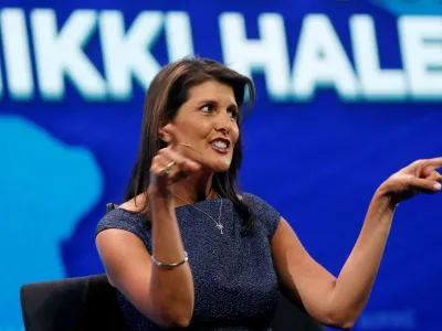 FILE PHOTO: Former U.S. Ambassador to the United Nations Nikki Haley speaks at AIPAC in Washington, U.S., March 25, 2019. REUTERS/Kevin Lamarque/File Photo