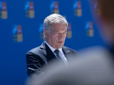 FILED - 29 June 2022, Spain, Madrid: Finnish President Sauli Niinisto arrives to attend a NATO Summit in Madrid. Finnish&nbsp;President Sauli Niinisto plans to travel to the earthquake zone in south-east&nbsp;Turkey on Thursday and hold talks with&nbsp;President Recep Tayyip Erdogan&nbsp;in Istanbul the following&nbsp;day. Photo: -/NATO/dpa - ATTENTION: editorial use only and only if the credit mentioned above is referenced in full