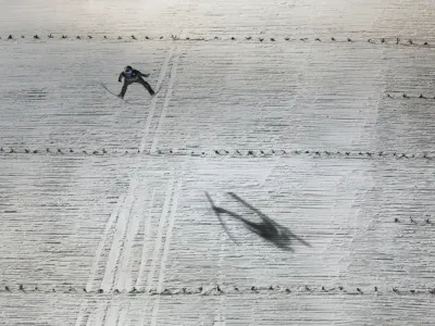 - Halvor Egner Granerud- Smučarski skoki za mo&scaron;ke na srednji skakalnici.- 25.02.2023 - 43. Svetovno prvenstvo v nordijskem smučanju PLANICA 2023 - največji &scaron;portni dogodek v zgodovini Slovenije, //FOTO: Bojan Velikonja