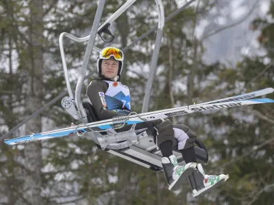 Anže Lani&scaron;ek- smučarski skoki - trening mo&scaron;ki -- 23.02.2023 - 43. Svetovno prvenstvo v nordijskem smučanju PLANICA 2023 - največji &scaron;portni dogodek v zgodovini Slovenije, //FOTO: Jaka Gasar