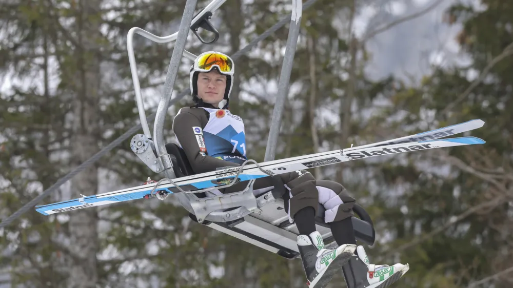 Anže Lani&scaron;ek- smučarski skoki - trening mo&scaron;ki -- 23.02.2023 - 43. Svetovno prvenstvo v nordijskem smučanju PLANICA 2023 - največji &scaron;portni dogodek v zgodovini Slovenije, //FOTO: Jaka Gasar