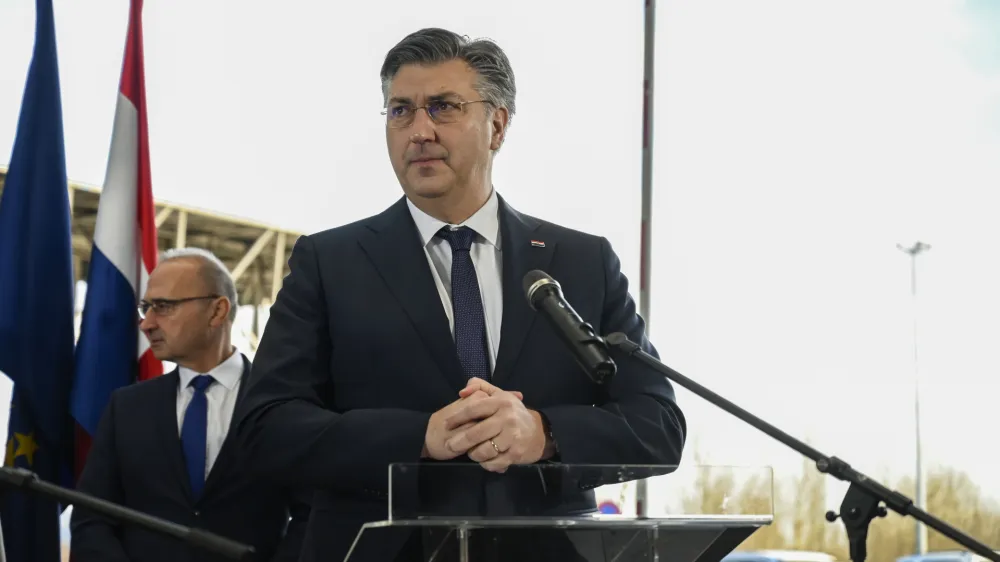 predsednik Vlade Republike Hrva&scaron;ke Andrej Plenković <br><br>- 1.1.2023 &ndash; Vstop Hrva&scaron;ke v schengensko in evrsko območje.<br><br>//FOTO: Nik Erik Neubauer