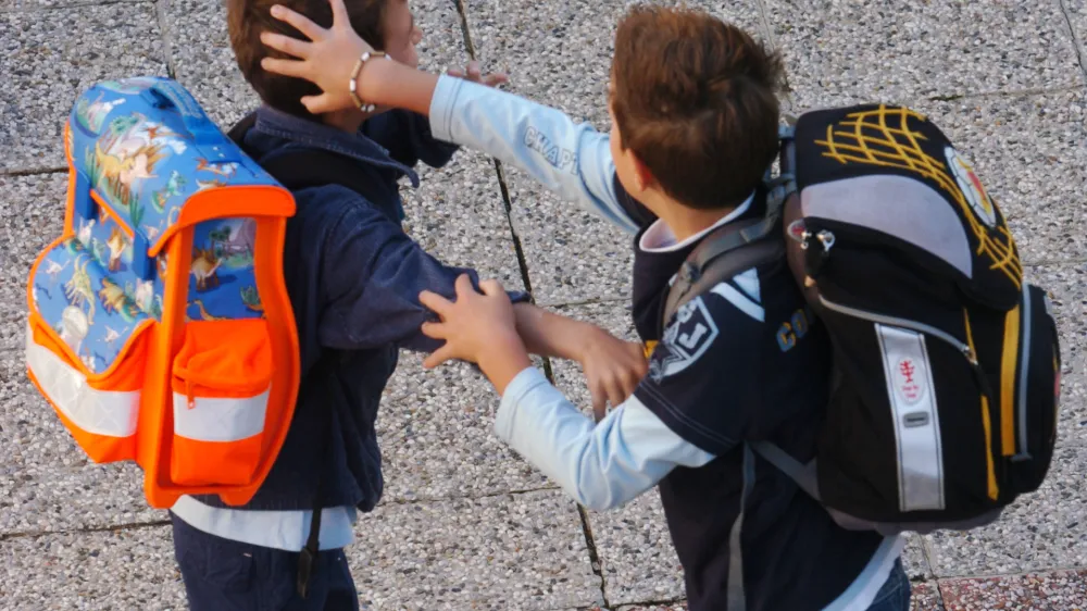 - prvi &scaron;olski dan &ndash; začetek &scaron;olskega leta - osnovno&scaron;olci - učenci - Osnovna &scaron;ola Brinje Grosuplje,<br>- ilustrativna fotografija - nasilje med otroci - otrok - pretep,<br><br><br>// FOTO: Jaka AdamičOPOMBA: ZA OBJAVO V SOBOTNI PRILOGI DNEVNIK&ndash; REPORTAŽA