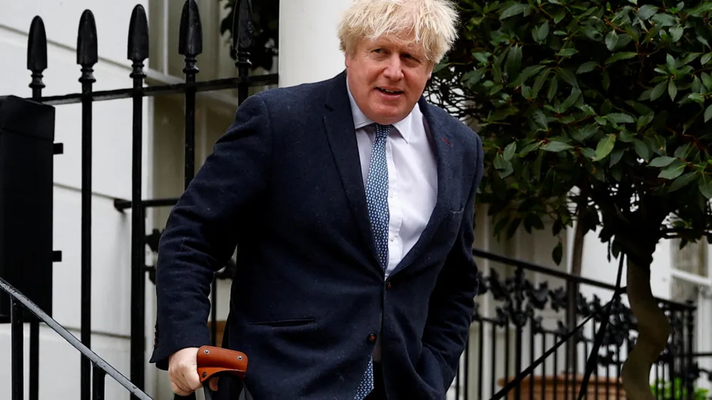 FILE PHOTO: Former British Prime Minister Boris Johnson leaves his home, in London, Britain March 21, 2023. REUTERS/Peter Nicholls/File Photo