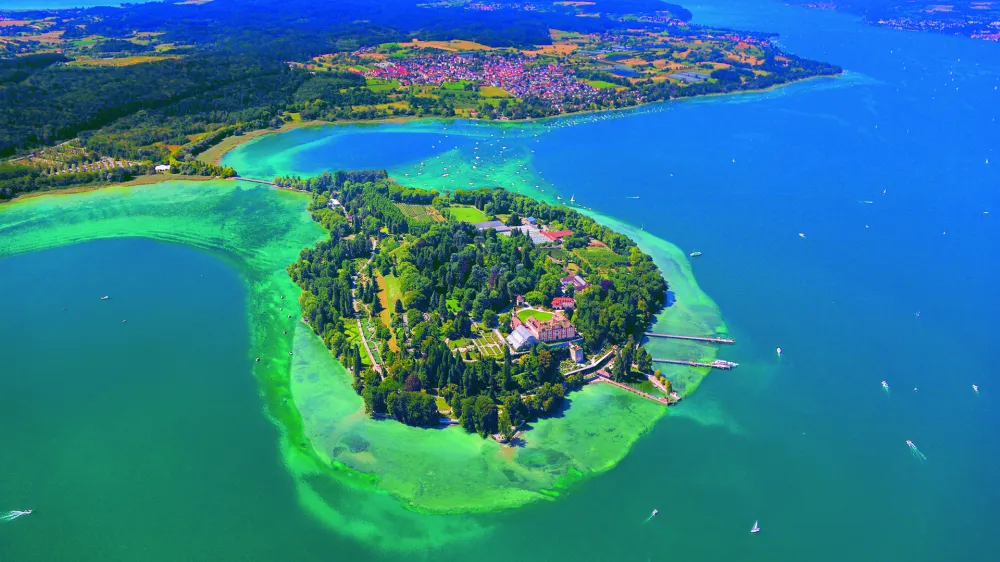 Konstanz, otok Mainau: Bodensko jezero poleti. F Mainau GmbH / Achim Mende