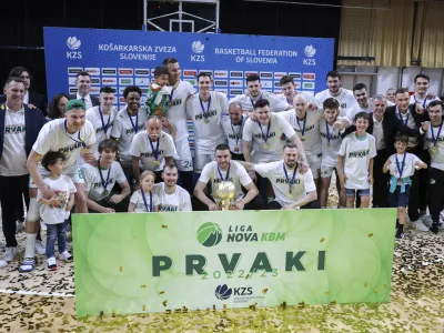 - Olimpija, državni prvak- 10.06.2023 &ndash; ko&scaron;arka - Cedevita Olimpija: Helios Suns - liga Nova KBM, finale, 4. tekma: //FOTO: Jaka Gasar