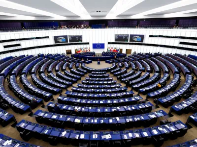 FILE PHOTO: A general view at the European Parliament in Strasbourg, France, December 13, 2022. REUTERS/Yves Herman/File Photo