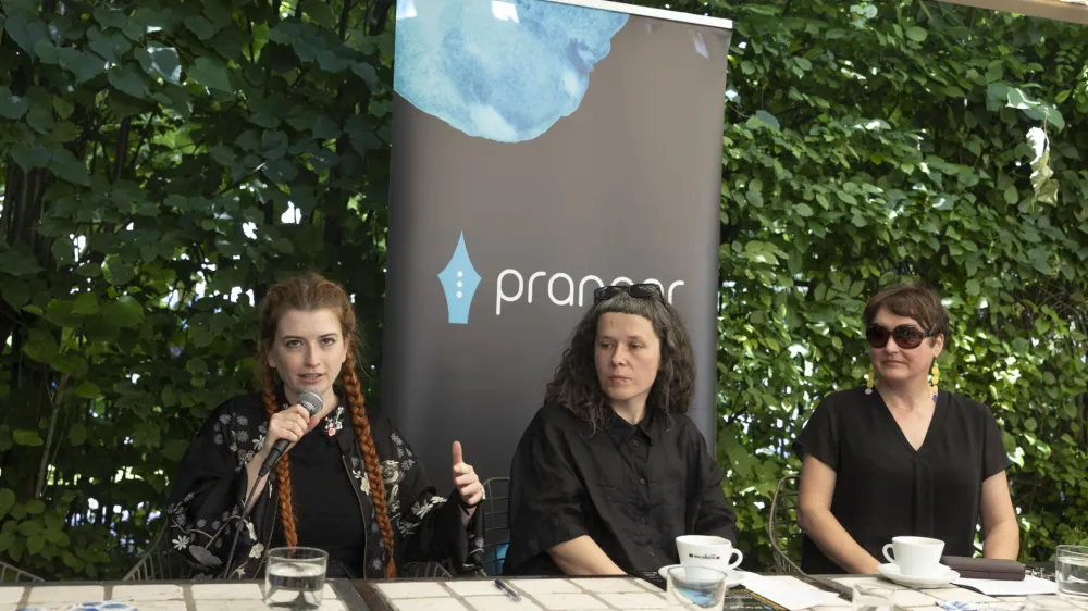 Pranger 2023: Silvija Žnidar, kritičarka, Nežka Struc, izvr&scaron;na producentka in Ur&scaron;ka P. Černe, vodja festivala