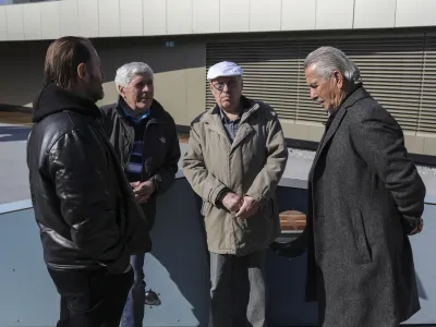 Tom Lajevec, &Scaron;tefan Seme- 18.02.2022 &ndash; Hokejska zveza Slovenije (HZS) - druženje z vodstvom HZS in legendami slovenskega hokeja; /FOTO: Jaka Gasar