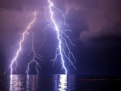 strele, udar strele, noč