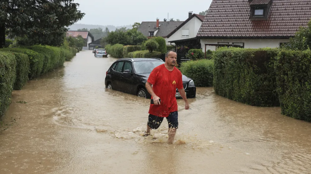 Sneberje- 04.08.2023 &ndash; Poplave v Sloveniji - močno deževje, narasle reke, vremenske spremembe //FOTO: Jaka Gasar