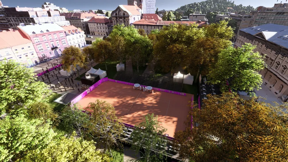 Tisoč obiskovalcev naenkrat si bo lahko ogledalo tekme. Na fotografiji je računalni&scaron;ka simulacija, kako bo videti igri&scaron;če, ko bo ume&scaron;čeno v Park Zvezda.&nbsp;